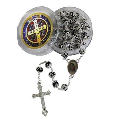 imagem de Terço de São Bento Preto Pai Nosso e Entremeio 8 mm