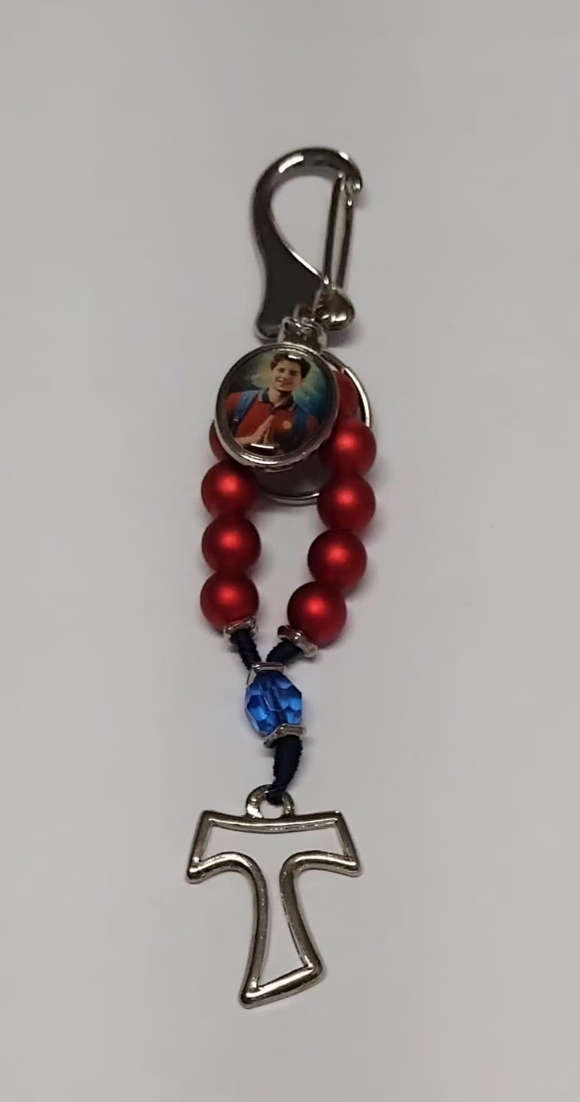 imagem de Dezena chaveiro vermelha - Carlo Acutis