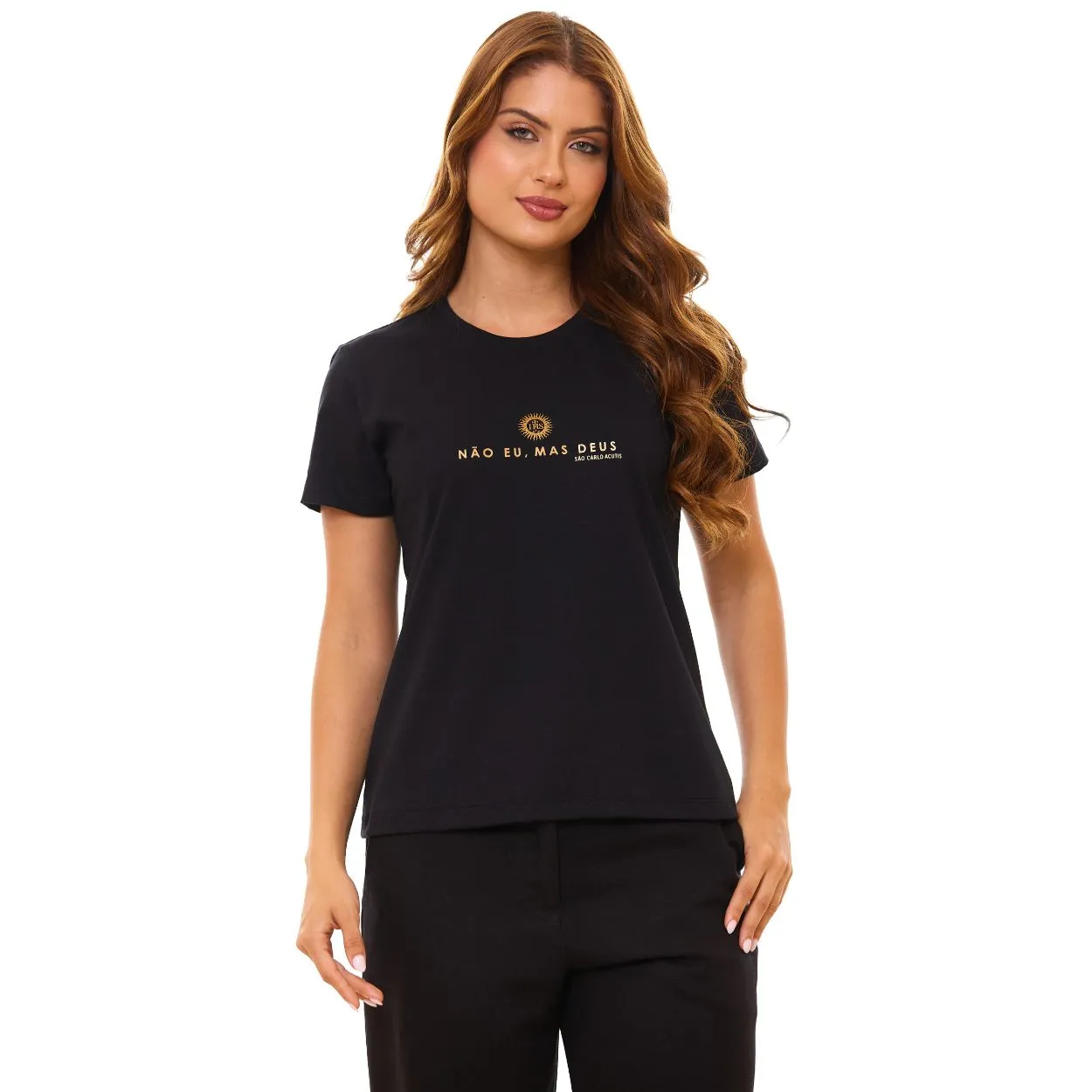 imagem de Baby Look Não Eu, Mas Deus - São Carlo Acutis