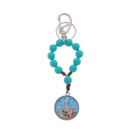 imagem de Chaveiro Dezena de Nossa Senhora de Fátima em Metal com Mosquete - Verde