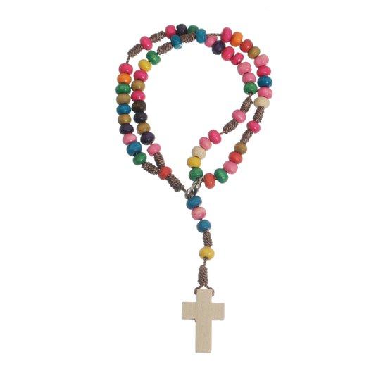 imagem de Terço de pulso madeira simples - Colorido