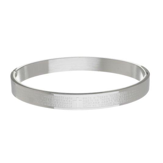 imagem de Bracelete com Oração do Pai Nosso em Inox