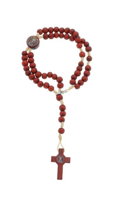 imagem de Terço de pulso de São Bento - madeira Pau Brasil - marrom