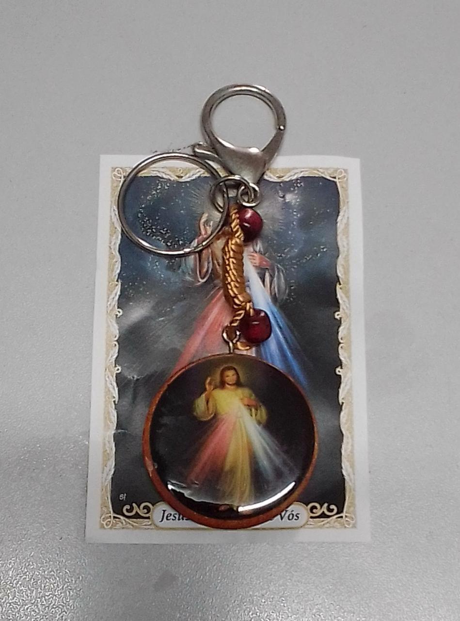 imagem de Chaveiro em madeira Jesus Misericordioso