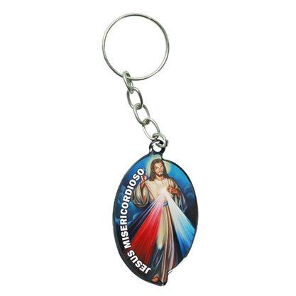 imagem de Chaveiro Chapa Oval Aba Jesus Misericordioso