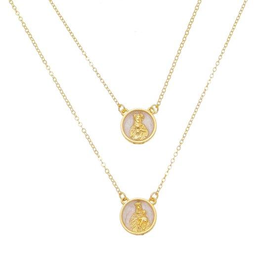 imagem de Escapulário Folheado Nossa Senhora do Carmo e Sagrado Coração de Jesus