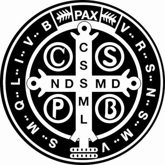 imagem de Adesivo Medalha de São Bento Preto e Branco G