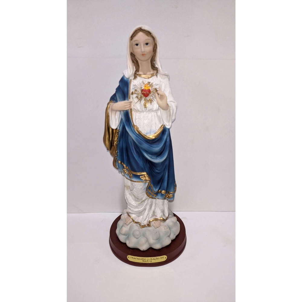 imagem de Imaculado Coração de Maria em gesso - 28cm
