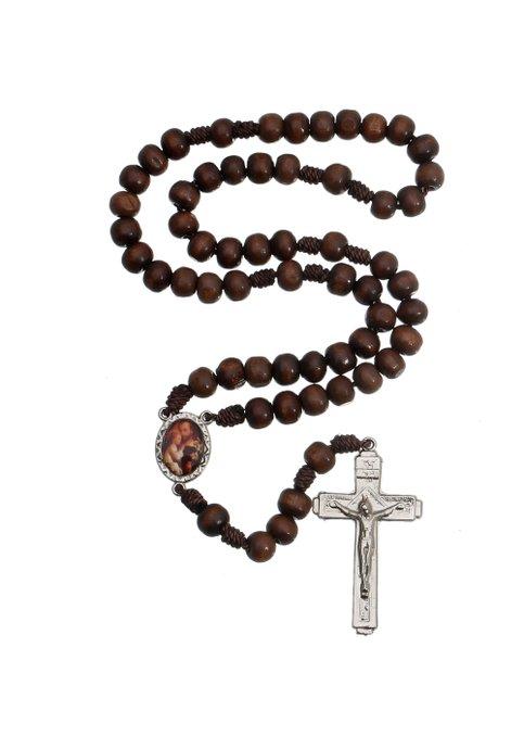 imagem de Terço dos Homens de madeira - Marrom escuro