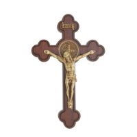imagem de Crucifixo de parede em MDF com borda arredondada - 8cm