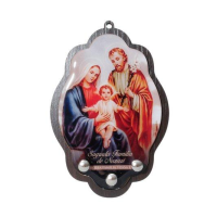 imagem de Porta-Chaves da Sagrada Família de Nazaré em MDF - Resinado