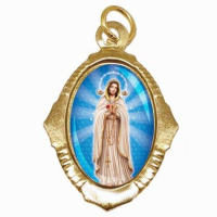 imagem de Medalha Chapa Resinada Nossa Senhora Rosa Mistica