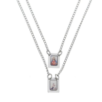 imagem de Escapulário Nossa Senhora do Carmo em inox colorido mini infantil