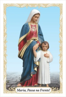 imagem de Santinho de oração Maria Passa Na Frente