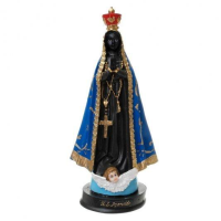 imagem de Imagem Nossa Senhora Aparecida em gesso com base - 22cm