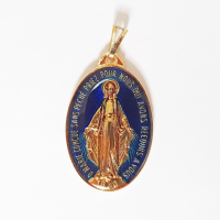 imagem de Medalha Milagrosa Nossa Senhora das Graças  Resinada  Azul - 4,5cm