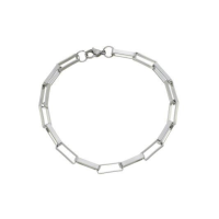 imagem de Pulseira em Inox com Corrente de Elos Retangulares - Grossa