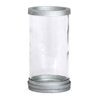 imagem de Porta Vela Vidro Mármore Liso Detalhe Prata - 18 Cm