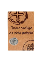 imagem de Cartão Medalha das Duas Cruzes com Oração