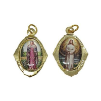 imagem de Medalha Chapa de Nossa Senhora das Lágrimas e Jesus Manietado Frente e Verso